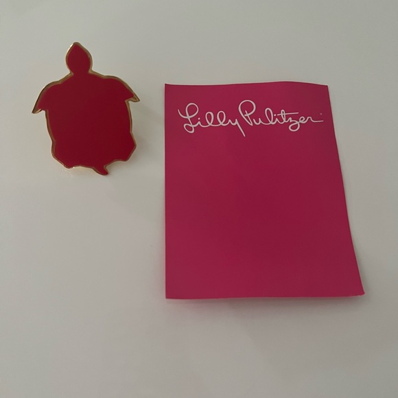 NWT Lilly Pulitzer Gold Metallic Turtle Phone Ring Adhesive Mount - Picture 8 of 10